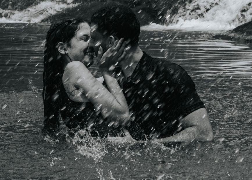 Couple embracing