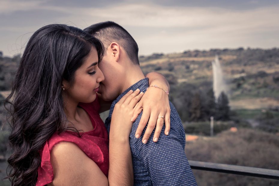 Couple embracing