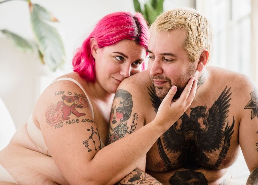 Couple embracing