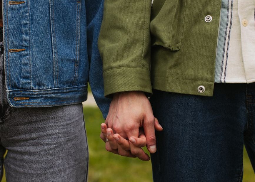 Couple embracing