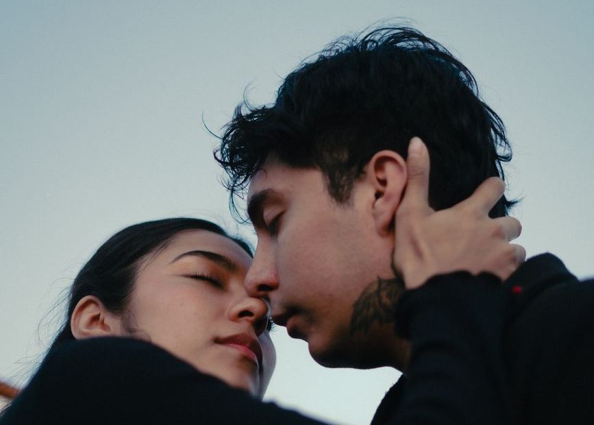Couple embracing